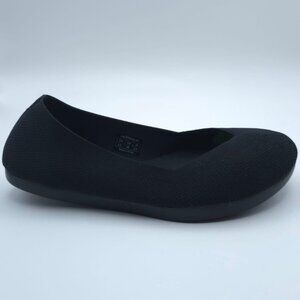 OESH Women's Size 8 Dream Ballet Flats Knit Stretchy Comfort Rounded Toe Black